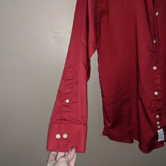 Red Kenneth Cole New York button up dress shirt - Picture 3 of 6